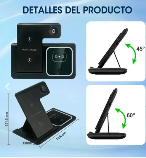 BASE PARA CELULAR CON CARGADOR INALAMBRICO