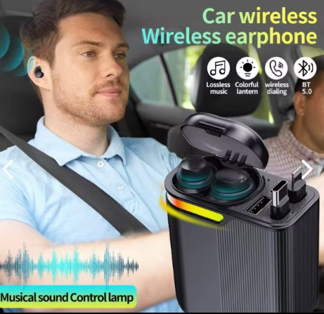 Cargador automóvil 4 en 1 con audífonos