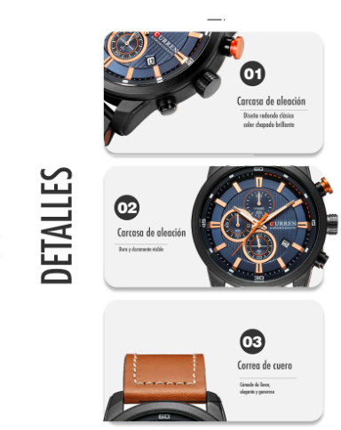 Reloj Curren 8291+tarjeta de garantía