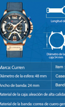 Reloj Curren Hombre  8329 Cuero
