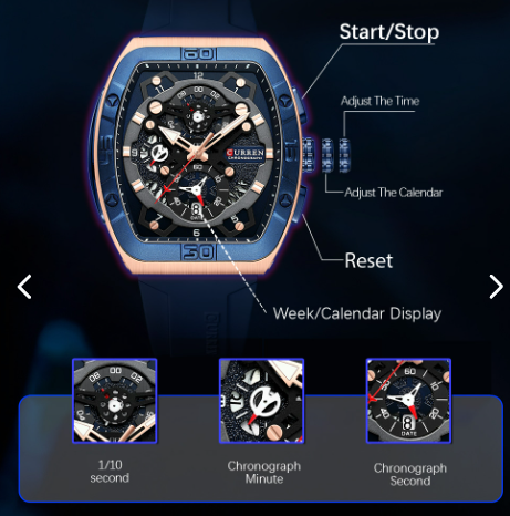 Reloj Curren 8443 Silicona Hombre
