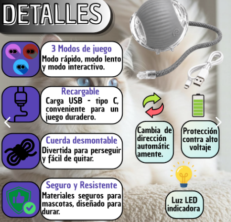 Pelota Inteligente Recargable Mascotas