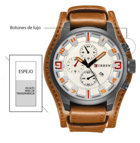 Reloj Curren 8225 Hombre Cuero