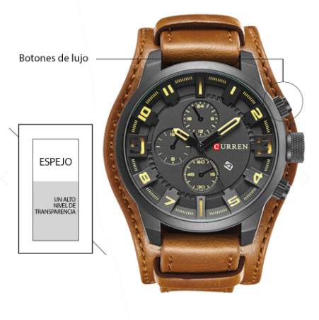 Reloj Curren 8225 Hombre Cuero
