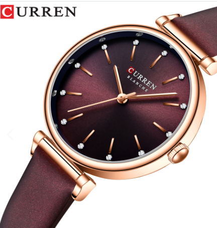 Reloj Curren 9081 CUERO Mujer Dama Negoc