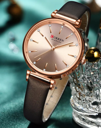 Reloj Curren 9081 CUERO Mujer Dama Negoc