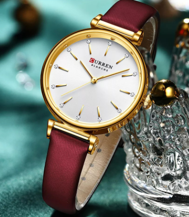 Reloj Curren 9081 CUERO Mujer Dama Negoc