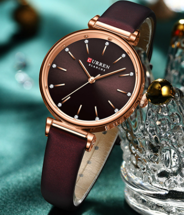 Reloj Curren 9081 CUERO Mujer Dama Negoc