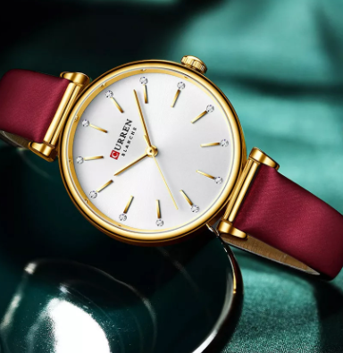Reloj Curren 9081 CUERO Mujer Dama Negoc