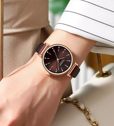 Reloj Curren 9081 CUERO Mujer Dama Negoc