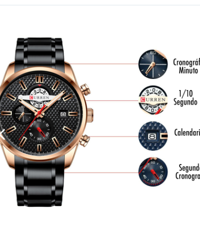 Reloj Curren 8352 Clásico Cuarzo Acero