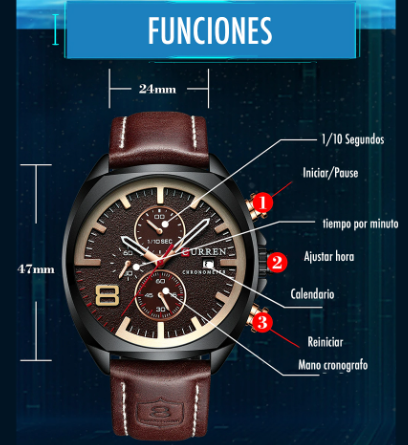 Reloj Curren 8324 Cuarzo Correa De Cuero